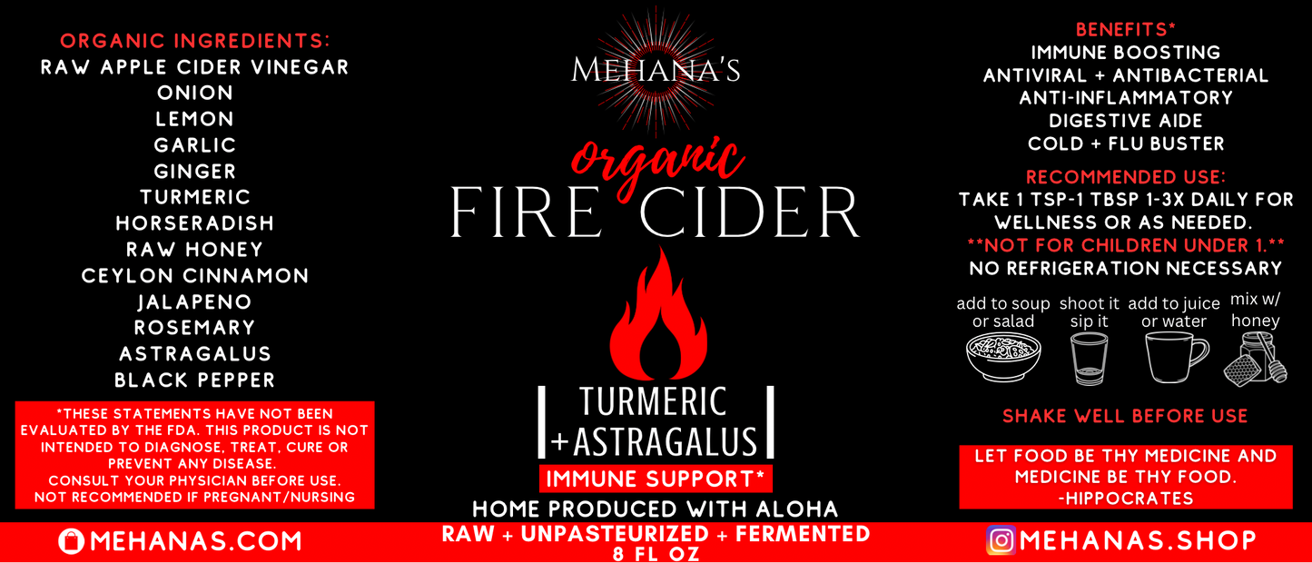 Turmeric + Astragalus Fire Cider