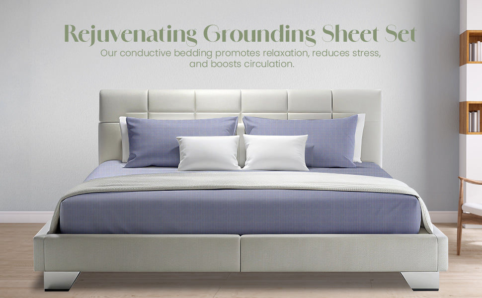 Organic Cotton Grounding Fitted Sheet + 2 Pillow Cases