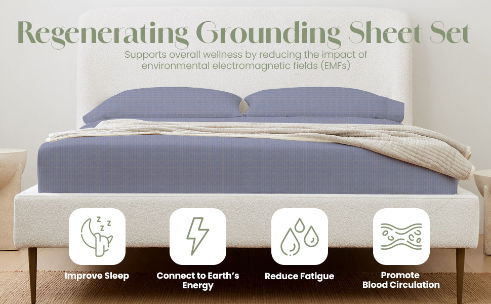 Organic Cotton Grounding Fitted Sheet + 2 Pillow Cases