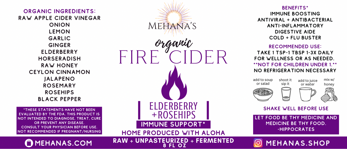 Elderberry + Rosehips Fire Cider