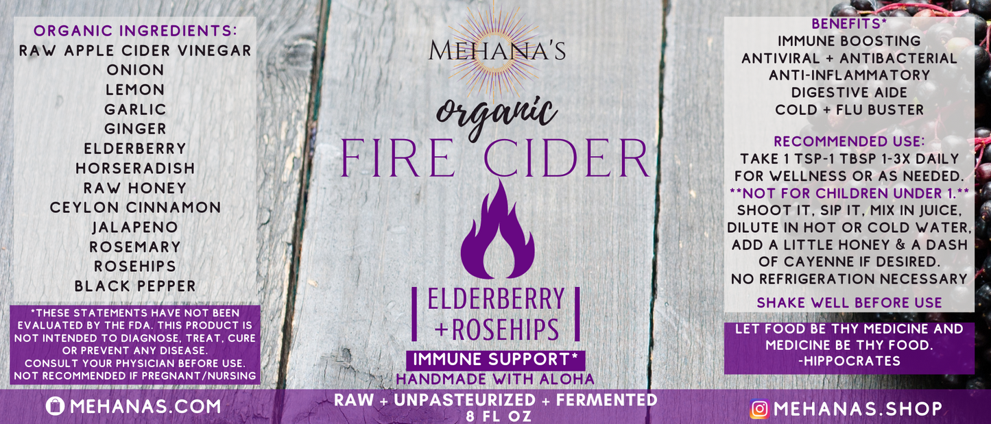 Elderberry + Rosehips Fire Cider